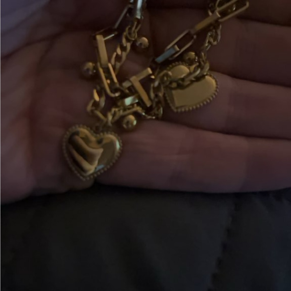 Gold Heart Charm Bracelet